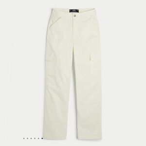 hollister 000 short white ultra high rise cargo dad pant